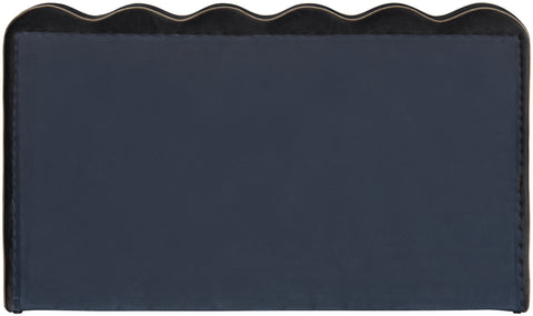 Indie Black Velvet Upholstered Queen Bed, 1 Piece (Style 2)