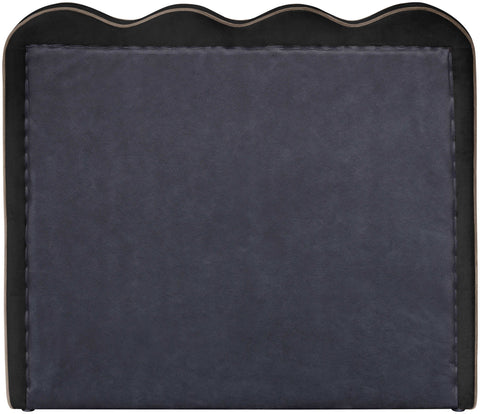 Indie Black Velvet Upholstered Twin Bed, 1 Piece (Style 2)