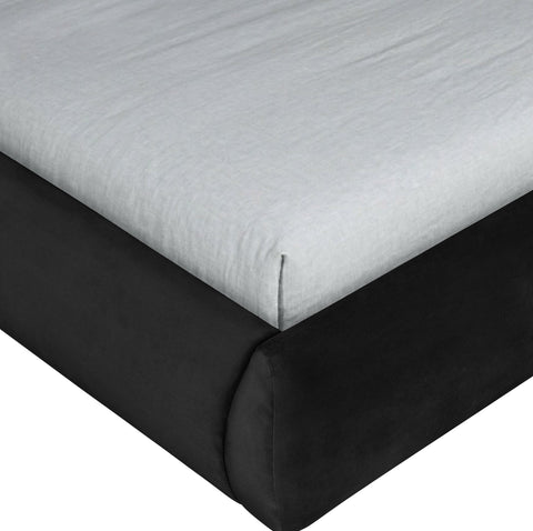 Indie Black Velvet Upholstered Twin Bed, 1 Piece (Style 2)