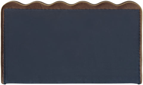 Indie Brown Velvet Upholstered Full Bed, 1 Piece (Style 2)