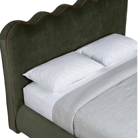 Indie Green Velvet Upholstered King Bed, 1 Piece (Style 2)