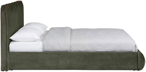 Indie Green Velvet Upholstered Queen Bed, 1 Piece (Style 2)