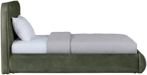 Indie Green Velvet Upholstered Twin Bed, 1 Piece (Style 2)