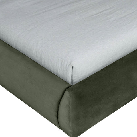 Indie Green Velvet Upholstered Twin Bed, 1 Piece (Style 2)