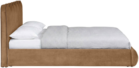 Indie Saddle Velvet Upholstered Full Bed, 1 Piece (Style 2)