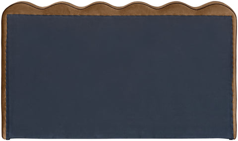 Indie Saddle Velvet Upholstered King Bed, 1 Piece (Style 2)
