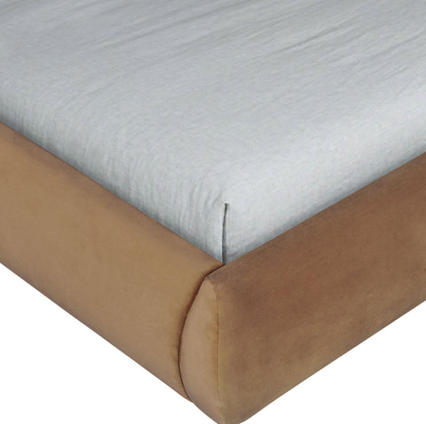 Indie Saddle Velvet Upholstered Twin Bed, 1 Piece (Style 2)