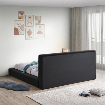 Nube Black Boucle Fabric King Bed K