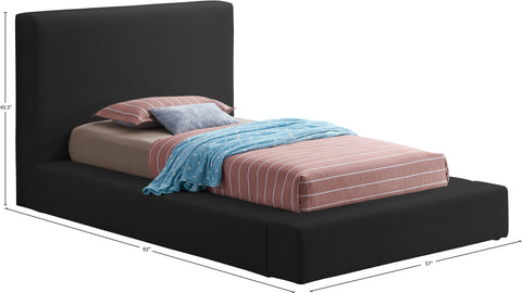 Nube Black Boucle Fabric Twin Bed T
