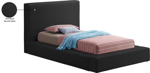 Nube Black Boucle Fabric Twin Bed T