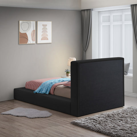 Nube Black Boucle Fabric Twin Bed T