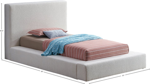 Nube Cream Boucle Fabric Twin Bed T