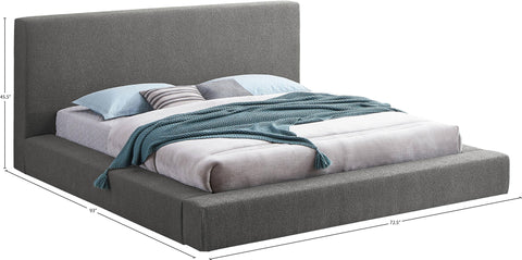 Nube Grey Boucle Fabric Full Bed F