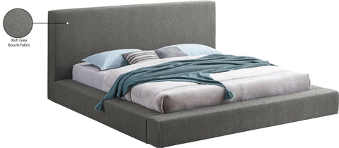 Nube Grey Boucle Fabric Full Bed F