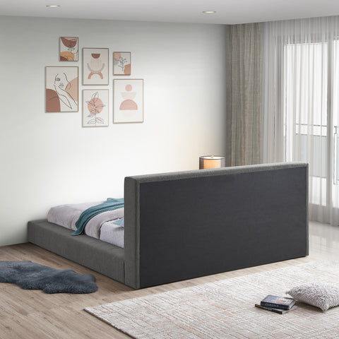 Nube Grey Boucle Fabric Full Bed F