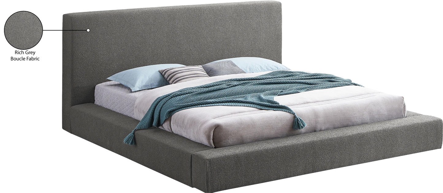 nube grey boucle fabric king bed k