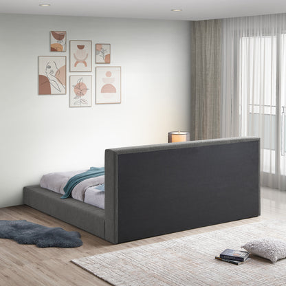 Nube Grey Boucle Fabric King Bed K