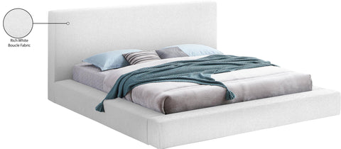 Nube White Boucle Fabric Full Bed F