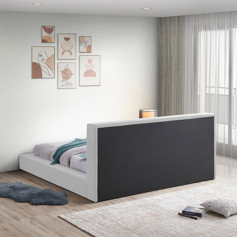 Nube White Boucle Fabric Full Bed F