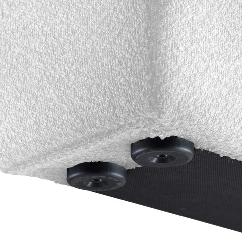Nube White Boucle Fabric Full Bed F