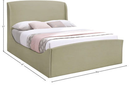 Aurora Beige Velvet Queen Bed (3 Boxes) Q