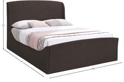 Aurora Brown Velvet King Bed (3 Boxes) K