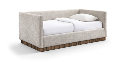 Selene Beige Linen Textured Fabric Upholstered Twin Daybed, 1 Piece