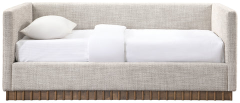 Selene Beige Linen Textured Fabric Upholstered Twin Daybed, 1 Piece