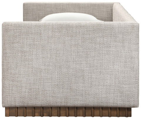Selene Beige Linen Textured Fabric Upholstered Twin Daybed, 1 Piece