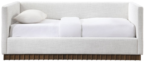 Selene Cream Linen Textured Fabric Upholstered Twin Daybed, 1 Piece