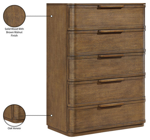 Florence Brown Oak Veneer And Solid Wood Chest, 1 Piece