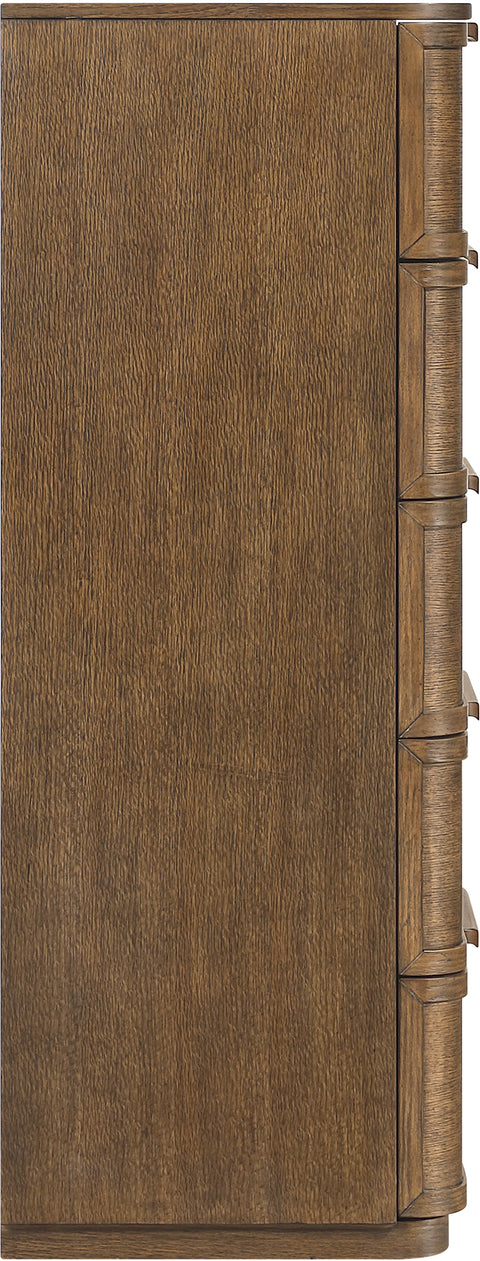 Florence Brown Oak Veneer And Solid Wood Chest, 1 Piece