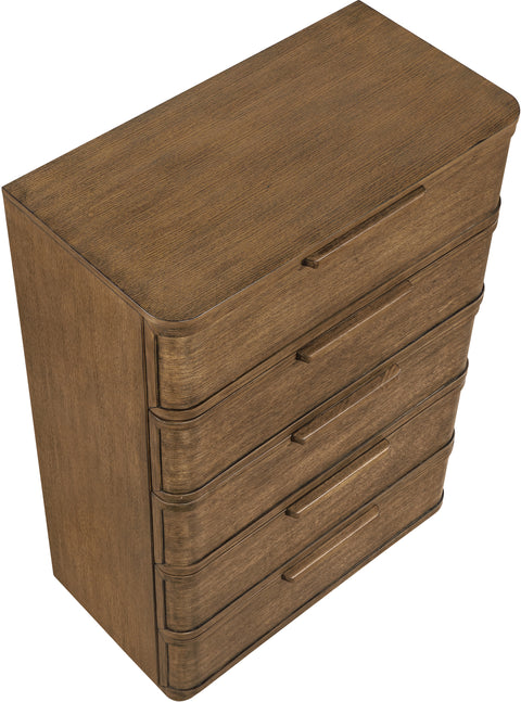 Florence Brown Oak Veneer And Solid Wood Chest, 1 Piece