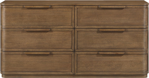 Florence Brown Oak Veneer And Solid Wood Dresser, 1 Piece
