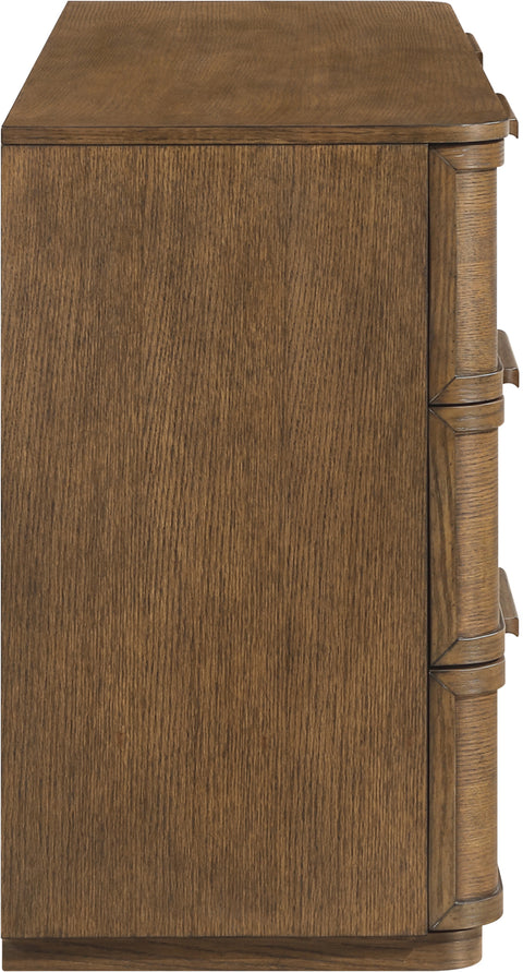 Florence Brown Oak Veneer And Solid Wood Dresser, 1 Piece