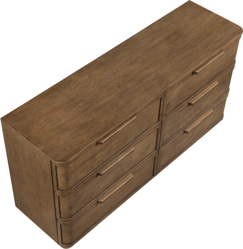 Florence Brown Oak Veneer And Solid Wood Dresser, 1 Piece