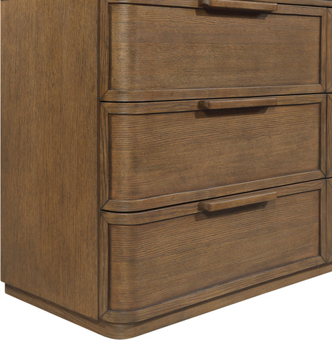 Florence Brown Oak Veneer And Solid Wood Dresser, 1 Piece