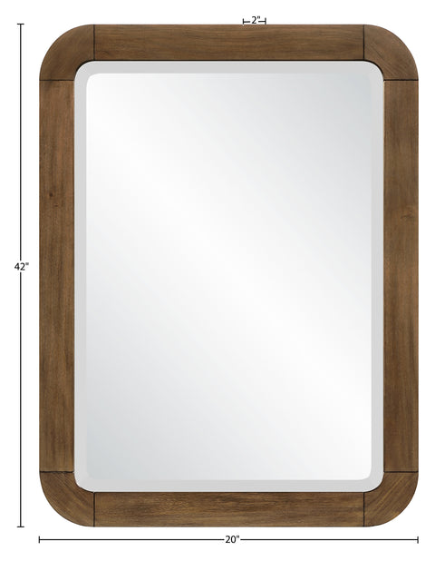 Florence 20" Brown Solid Wood Frame Mirror, 1 Piece