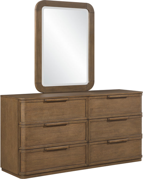 Florence 20" Brown Solid Wood Frame Mirror, 1 Piece