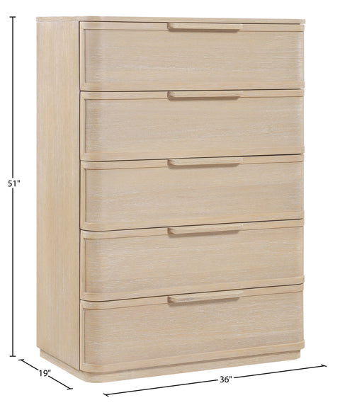 Florence Natural Oak Veneer And Solid Wood Chest, 1 Piece