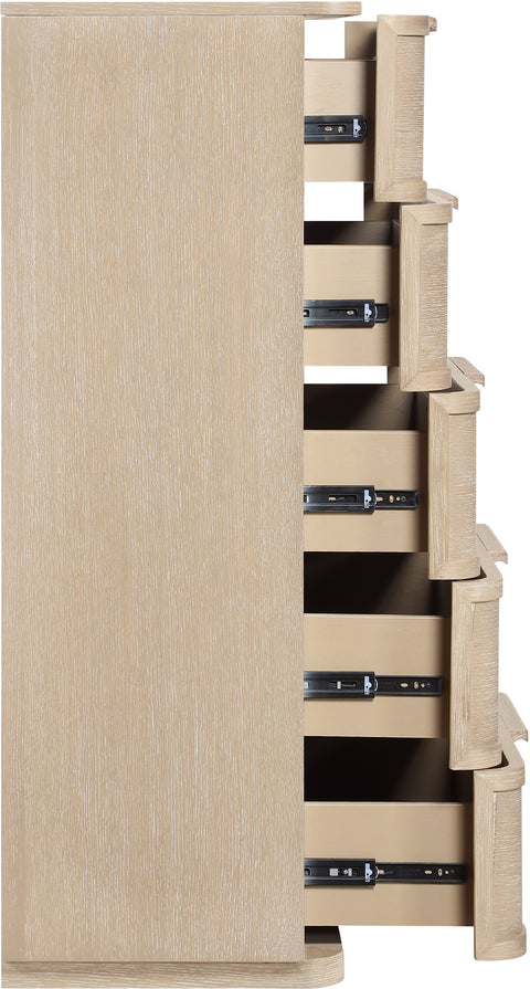 Florence Natural Oak Veneer And Solid Wood Chest, 1 Piece
