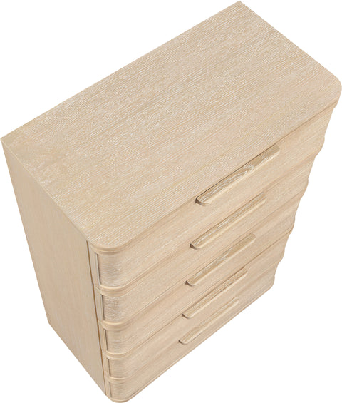 Florence Natural Oak Veneer And Solid Wood Chest, 1 Piece
