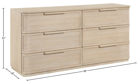 Florence Natural Oak Veneer And Solid Wood Dresser, 1 Piece