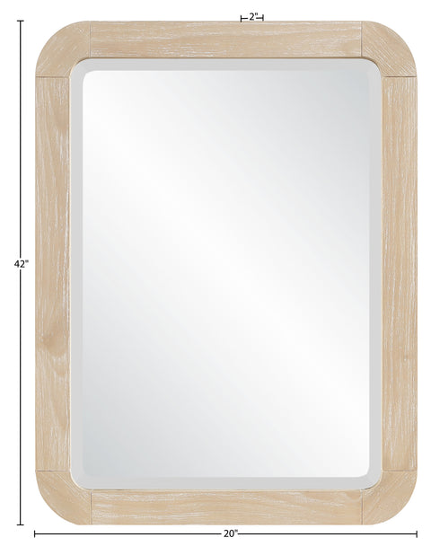 Florence 20" Natural Solid Wood Frame Mirror, 1 Piece
