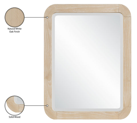 Florence 20" Natural Solid Wood Frame Mirror, 1 Piece