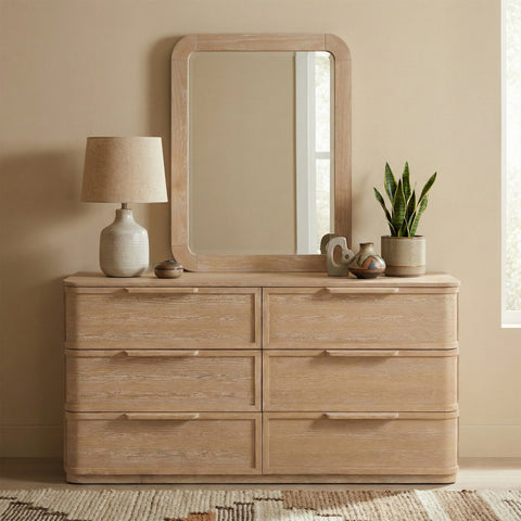 Florence 20" Natural Solid Wood Frame Mirror, 1 Piece