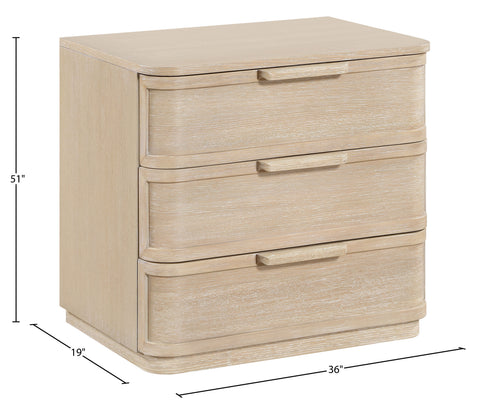 Florence 26" Natural Oak Veneer And Solid Wood Nightstand, 1 Piece