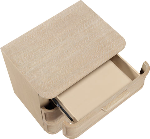 Florence 26" Natural Oak Veneer And Solid Wood Nightstand, 1 Piece