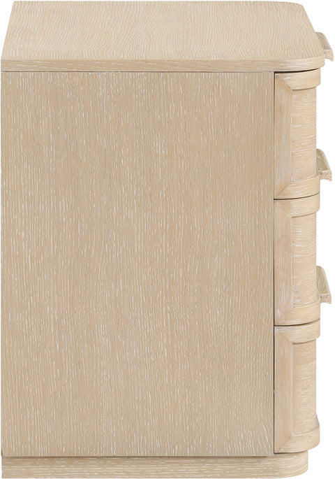 Florence 26" Natural Oak Veneer And Solid Wood Nightstand, 1 Piece