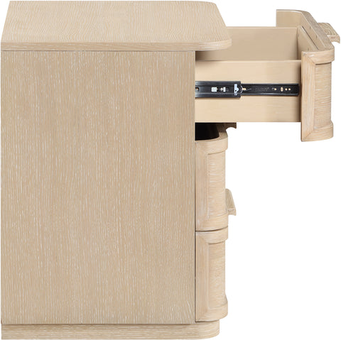 Florence 26" Natural Oak Veneer And Solid Wood Nightstand, 1 Piece